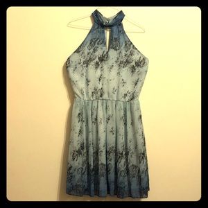 Blue and Black Halter Dress by Under Skies